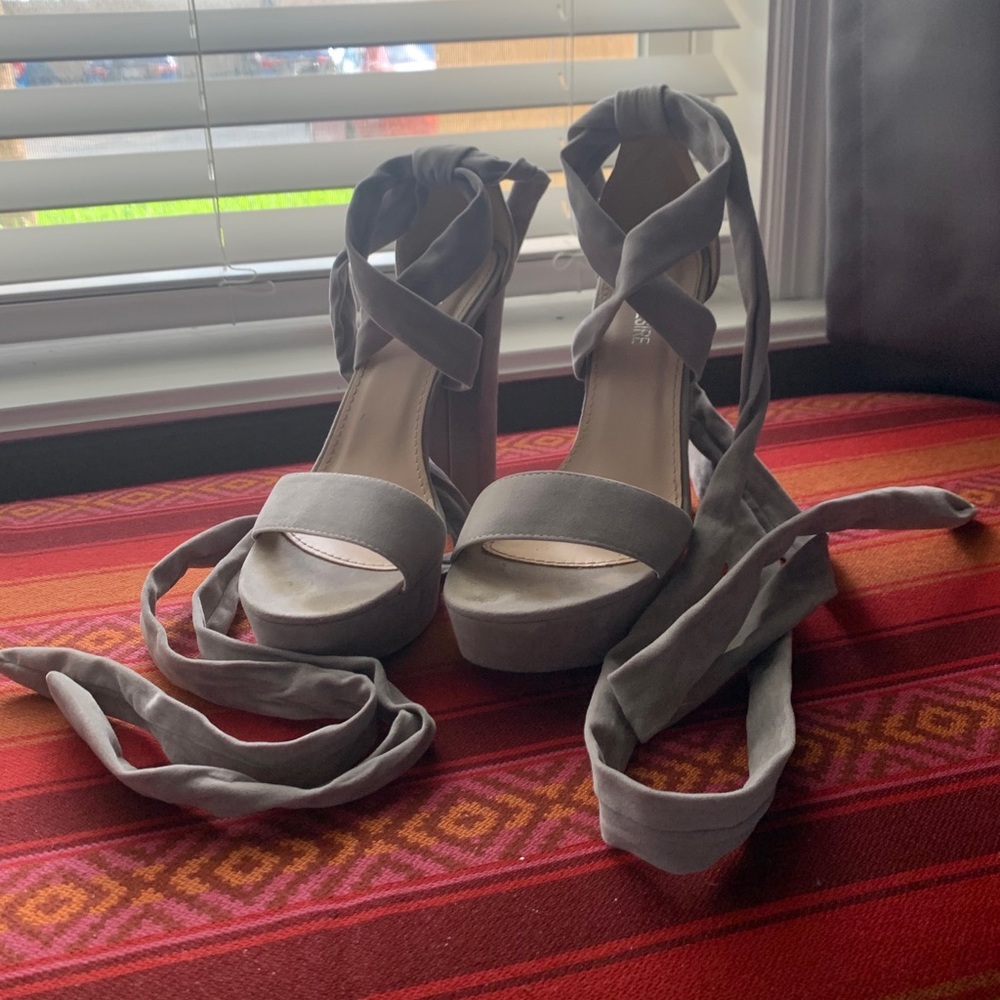 Velvet Platform Heels